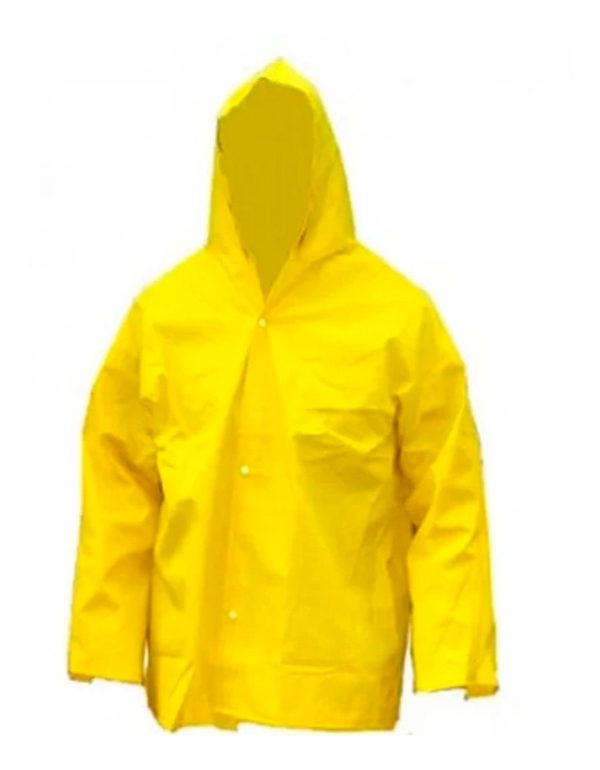 JAQUETA DE CHUVA EM PVC FORRADA AMARELA G PLASTCOR