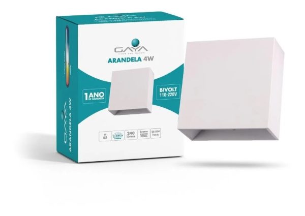 ARANDELA FACHO DUPLO AJUSTAVEL EXTERNA BRANCA 4W 3000K BIV GAYA 9680