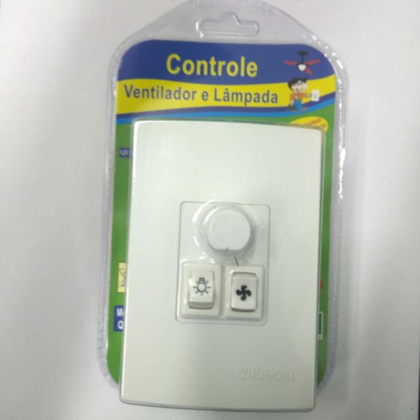 CONTROLE VENTILADOR EMBUTIR 2 TECLAS + DIMMER QV371 QUALITRONIX