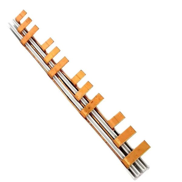 BARRAMENTO PENTE DIN TRIPOLAR 12P 63A 21CM PARA 4  DISJUNTORES