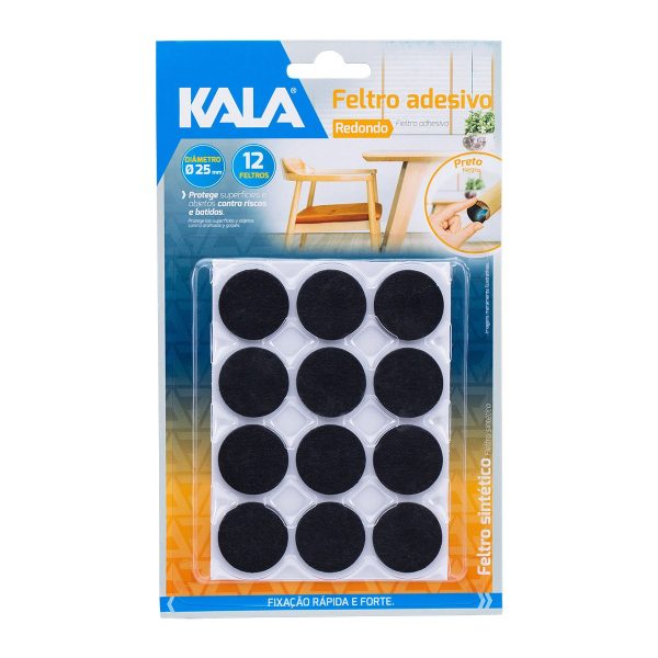 FELTRO PASTILHA ADESIVA PARA  MOVEIS 25MM COM12 KALA