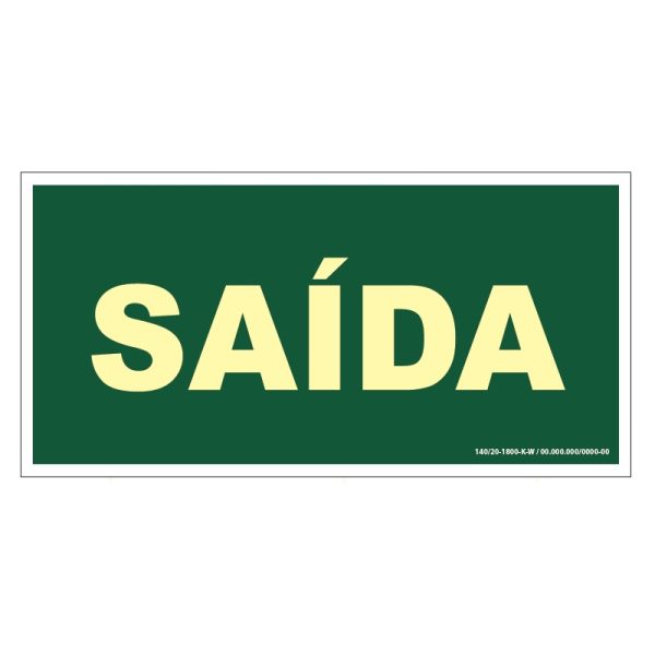 PLACA IDENTIFICAcAO - SAIDA - LUMINESCENTE S12