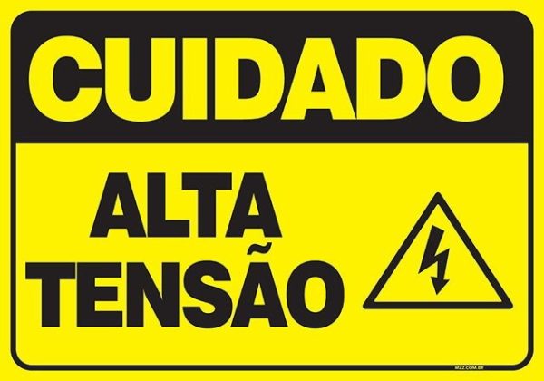 PLACA IDENTIFICAcAO - CUIDADO ALTA TENSAO