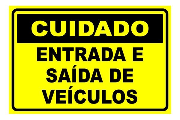 PLACA IDENTIFICAcAO - CUIDADO VEICULO 30CM X 15CM