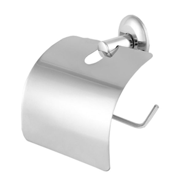 SUPORTE PARA PAPEL HIGIENICO CROMADO COM TAMPA