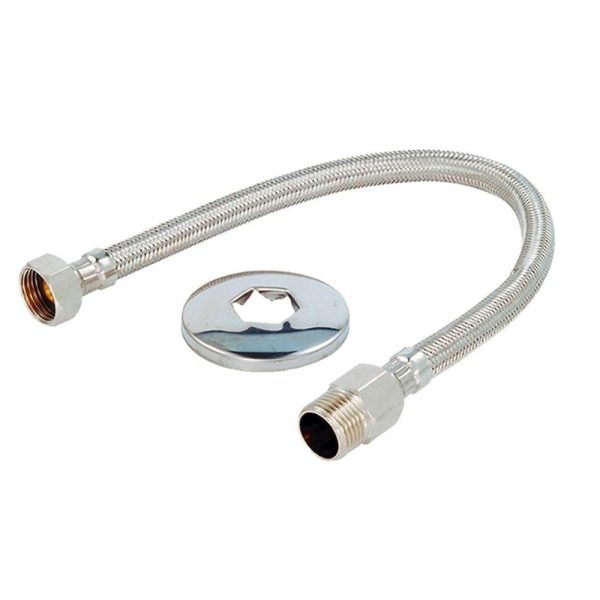 ENGATE FLEXIVEL 1/2 MALHA AcO 40CM MACHO/FEMEA